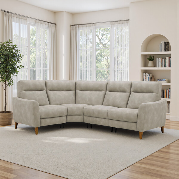 Oxford Beige Fabric Sofas - Right Hand Corner Sofa - Dylan Range - Oak Furnitureland