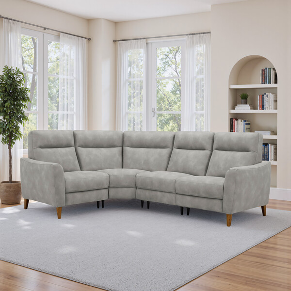 Oxford Grey Fabric Sofas - Right Hand Corner Sofa - Dylan Range - Oak Furnitureland