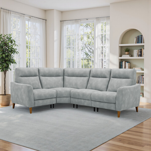 Oxford Silver Fabric Sofas - Right Hand Corner Sofa - Dylan Range - Oak Furnitureland