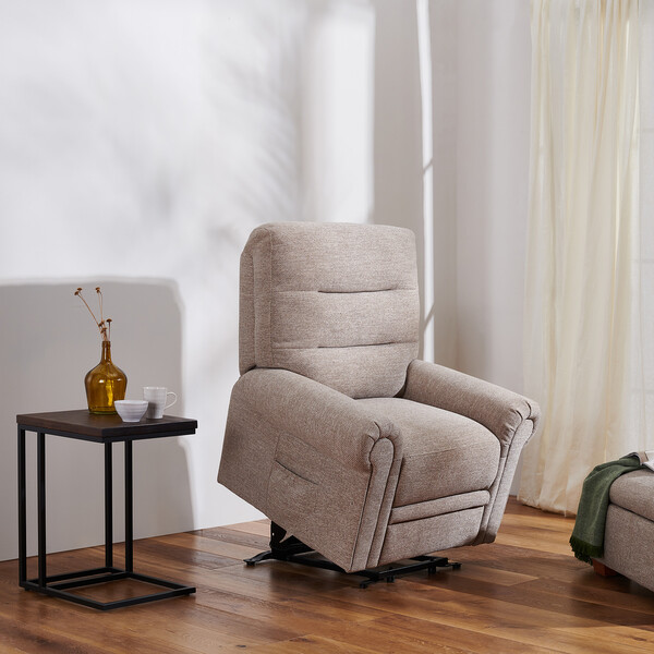 Jetta Beige Fabric Sofas - Electric Riser Recliner Armchair - Eastbourne Range - Oak Furnitureland
