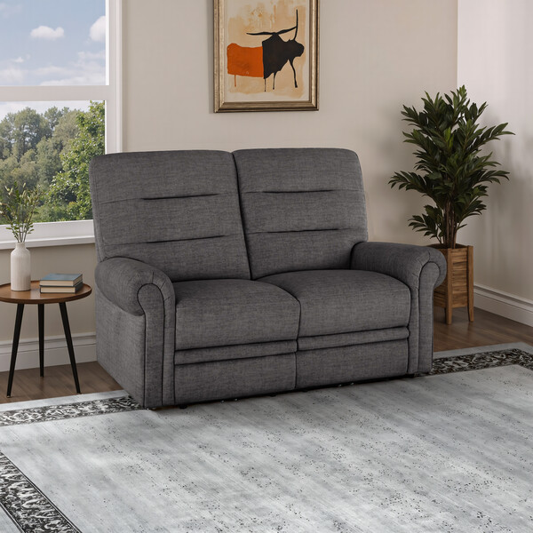 Plush Charcoal Fabric Sofas - 2 Seater Sofa - Eastbourne Range - Oak Furnitureland