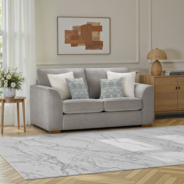 Limoge Fog Fabric Sofas - 2 Seater Sofa - Eastley Range - Oak Furnitureland