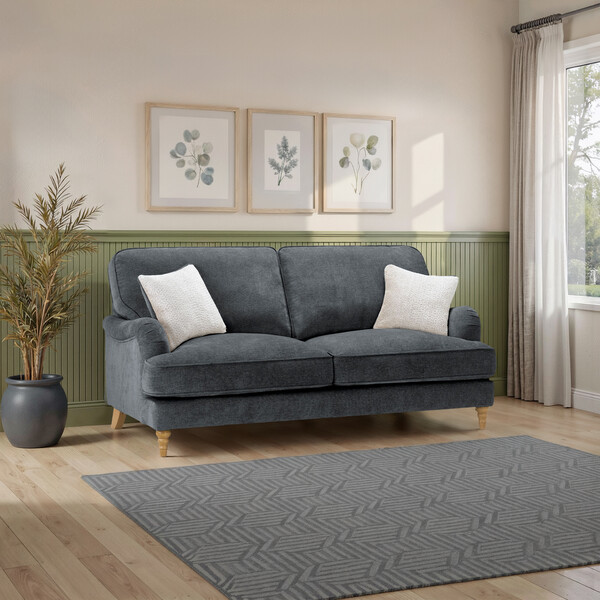 Marlan Nero Fabric Sofas - 3 Seater Sofa - Milldale Range - Oak Furnitureland