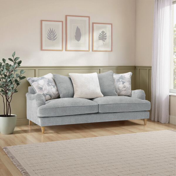Marlan Casper Fabric Sofas - 4 Seater Pillow Back Sofa - Milldale Range - Oak Furnitureland