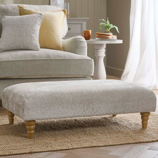 Jace Linen Fabric Sofas - Footstool  - Milldale Range - Oak Furnitureland