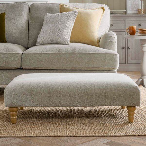 Marlan Natural Fabric Sofas - Footstool  - Milldale Range - Oak Furnitureland