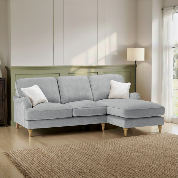 Marlan Casper Fabric Sofas - Right Hand Chaise Sofa - Milldale Range - Oak Furnitureland