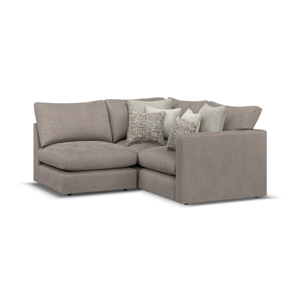 Clay Fabric Sofas - Modular 3 Seat Right Hand Corner Sofa - Elston Range - Oak Furnitureland