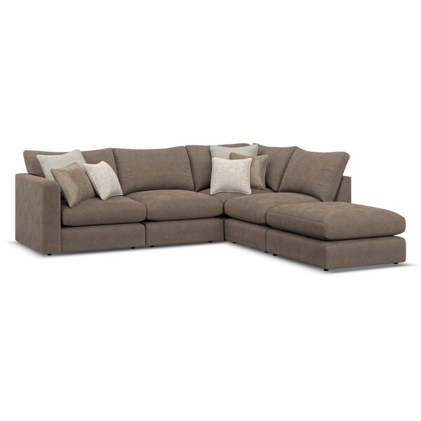 Burrow Fabric Sofas - Modular 4 seat left hand open end corner - Elston Range - Oak Furnitureland