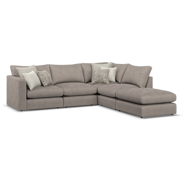 Clay Fabric Sofas - Modular 4 seat left hand open end corner - Elston Range - Oak Furnitureland
