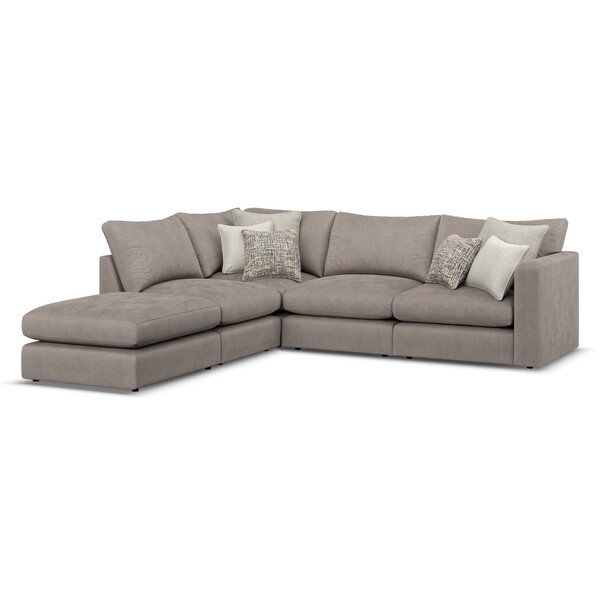 Clay Fabric Sofas - Modular 4 seat right hand open end corner - Elston Range - Oak Furnitureland