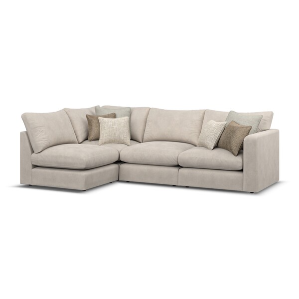 Dove Fabric Sofas - Modular 4 Seat Right Hand Corner Sofa - Elston Range - Oak Furnitureland