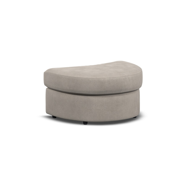 Mid Grey Fabric Sofas - Half Moon Footstool - Elston Range - Oak Furnitureland