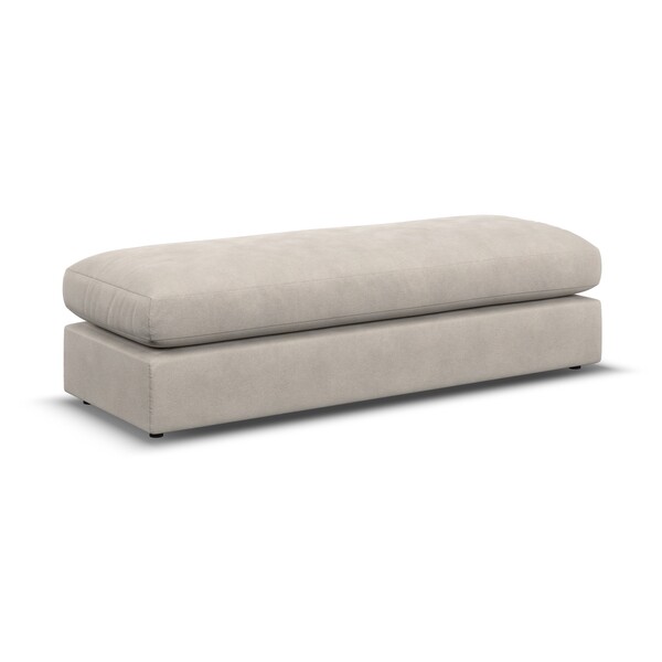 Dove Fabric Sofas - Large Fender Footstool - Elston Range - Oak Furnitureland