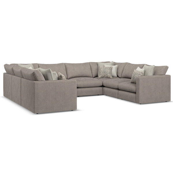 Clay Fabric Sofas - Modular 8 Seater U-Shape Sofa - Elston Range - Oak Furnitureland