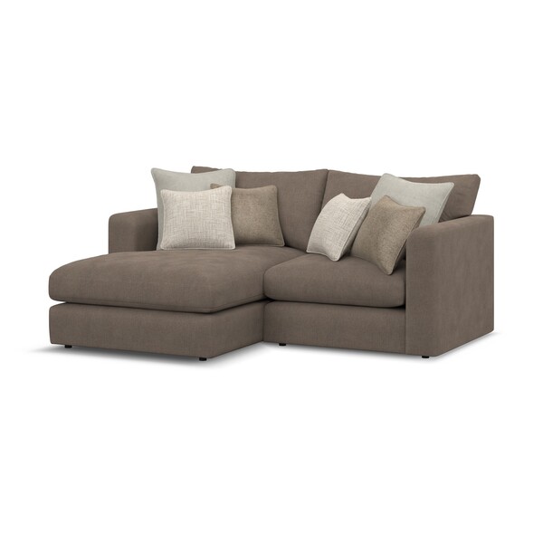 Burrow Fabric Sofas - 2 Seater Left Hand Compact Chaise Sofa - Elston Range - Oak Furnitureland