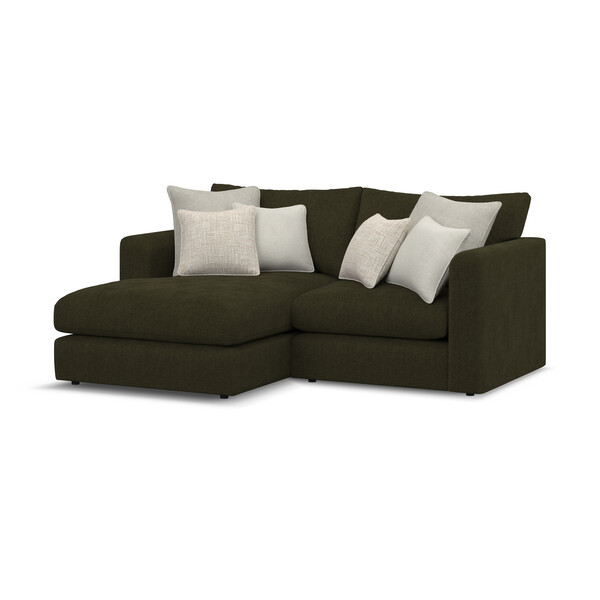 Forest Fabric Sofas - 2 Seater Left Hand Compact Chaise Sofa - Elston Range - Oak Furnitureland