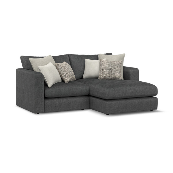 Whisp Fabric Sofas - 2 Seater Right Hand Compact Chaise Sofa - Elston Range - Oak Furnitureland