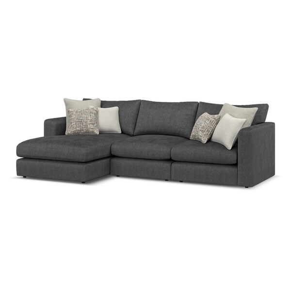 Whisp Fabric Sofas - 3 Seater Left Hand Chaise Sofa - Elston Range - Oak Furnitureland