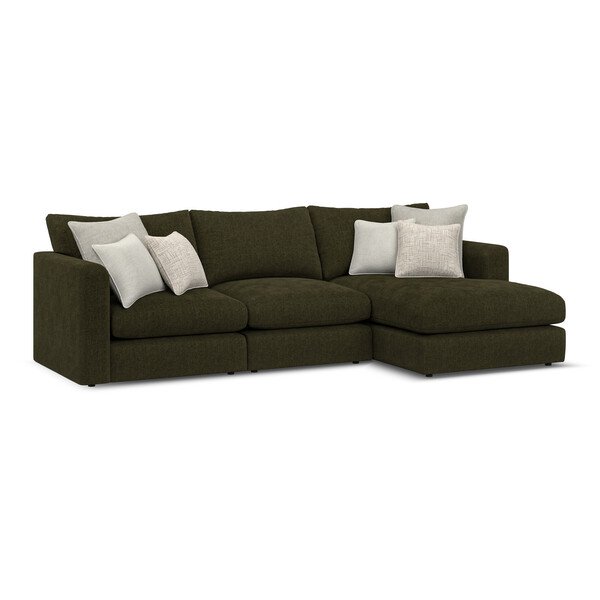 Forest Fabric Sofas - 3 Seater Right Hand Chaise Sofa - Elston Range - Oak Furnitureland
