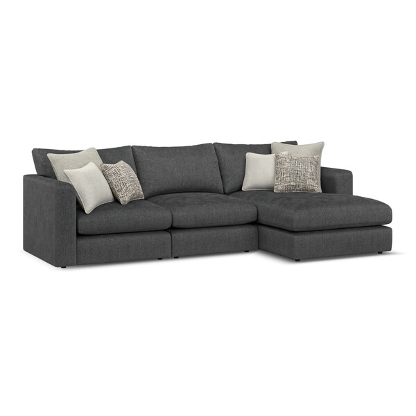 Whisp Fabric Sofas - 3 Seater Right Hand Chaise Sofa - Elston Range - Oak Furnitureland