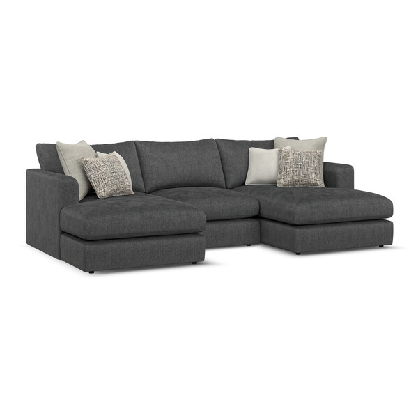 Whisp Fabric Sofas - 3 Seat Double Chaise End Sofa - Elston Range - Oak Furnitureland