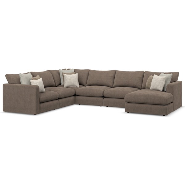 Burrow Fabric Sofas - 6 Seater Right Hand Corner Sofa with Chaise - Elston Range - Oak Furnitureland