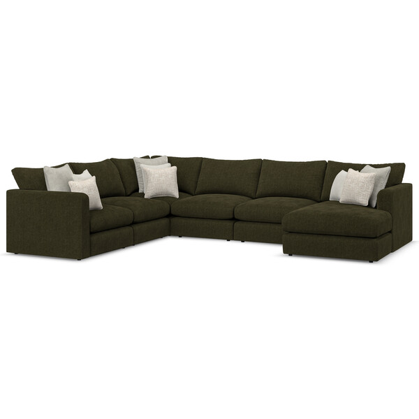 Forest Fabric Sofas - 6 Seater Right Hand Corner Sofa with Chaise - Elston Range - Oak Furnitureland