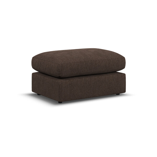 Cacao Fabric Sofas - Small Fender Footstool - Elston Range - Oak Furnitureland