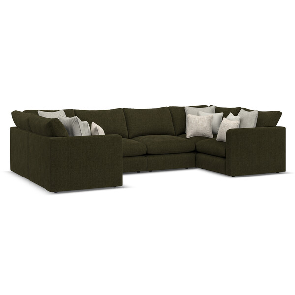 Forest Fabric Sofas - Modular 6 Seater U-Shape Sofa - Elston Range - Oak Furnitureland