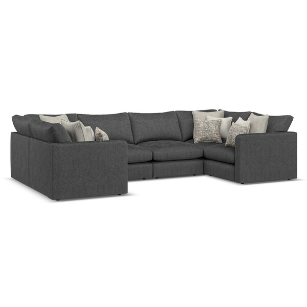 Whisp Fabric Sofas - Modular 6 Seater U-Shape Sofa - Elston Range - Oak Furnitureland