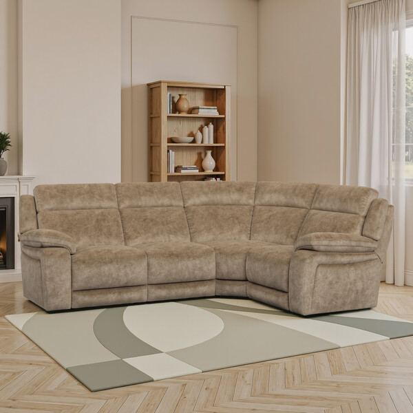 Dapple Taupe Fabric Sofas - Corner Sofa Left Hand - Emerson Range - Oak Furnitureland