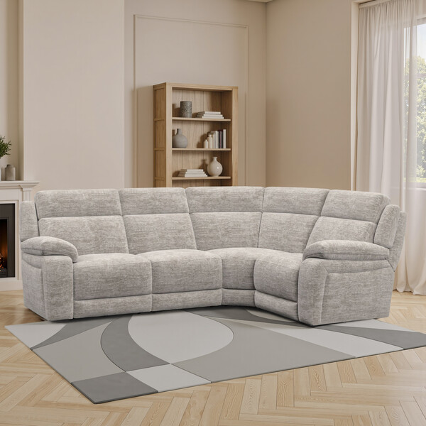 Luxe Natural Fabric Sofas - Corner Sofa Left Hand - Emerson Range - Oak Furnitureland