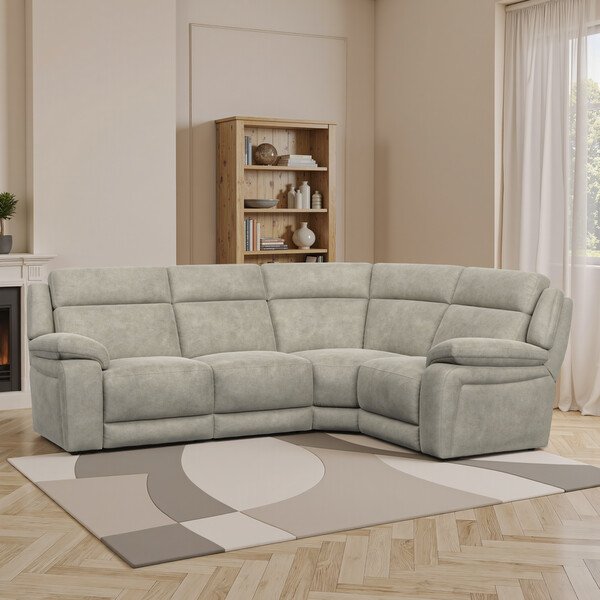 Miller Taupe Fabric Sofas - Corner Sofa Left Hand - Emerson Range - Oak Furnitureland