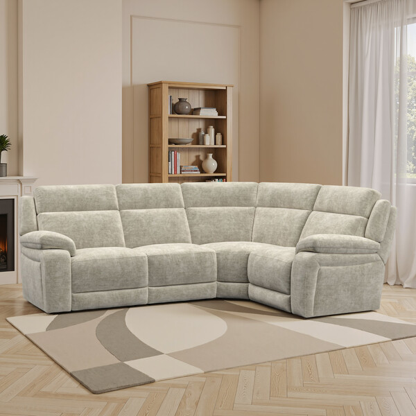 Plush Beige Fabric Sofas - Corner Sofa Left Hand - Emerson Range - Oak Furnitureland