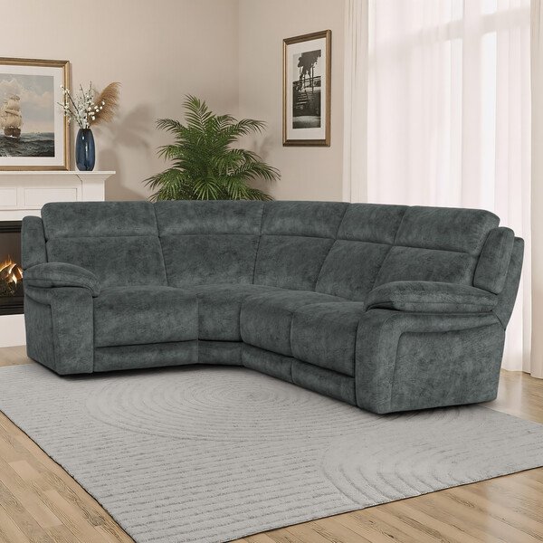 Dapple Grey Fabric Sofas - Corner Sofa Right Hand - Emerson Range - Oak Furnitureland