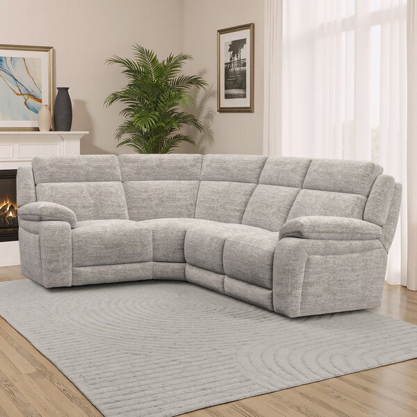 Luxe Natural Fabric Sofas - Corner Sofa Right Hand - Emerson Range - Oak Furnitureland