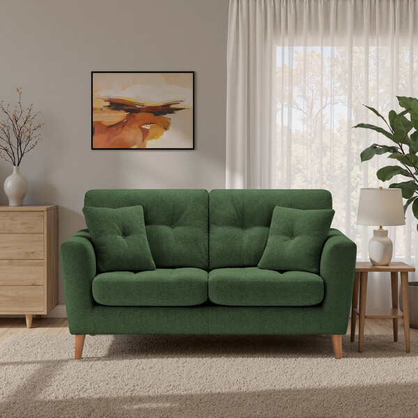 Olive Fabric Sofas - 2 Seater Sofa - Eton Range - Oak Furnitureland