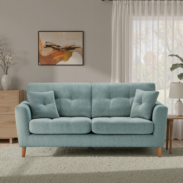 Duck Egg Fabric Sofas - 4 Seater Sofa - Eton Range - Oak Furnitureland