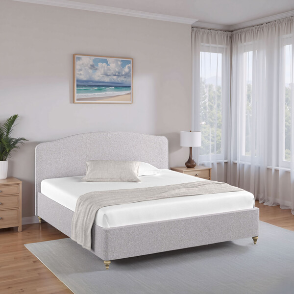 Carina Dove Fabric Upholstered Beds - Super King-size Ottoman Bed - Evesham Range - Oak Furnitureland