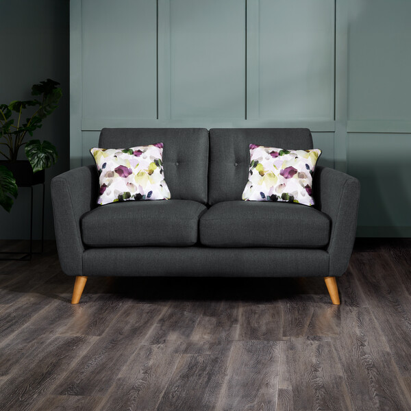 Charcoal Fabric Sofas - 2 Seater Sofa - Evie Range - Oak Furnitureland