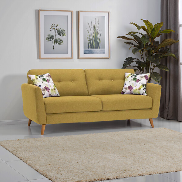 Lime Fabric Sofas - 3 Seater Sofa - Evie Range - Oak Furnitureland