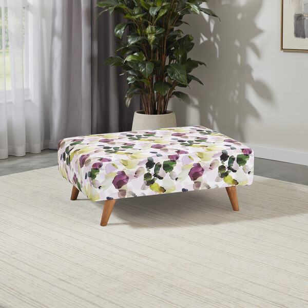 Purple Fabric Sofas - Footstool - Evie Range - Oak Furnitureland