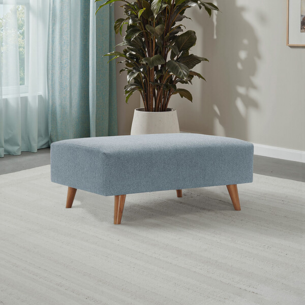 Rosa Denim Fabric Sofas - Footstool - Evie Range - Oak Furnitureland