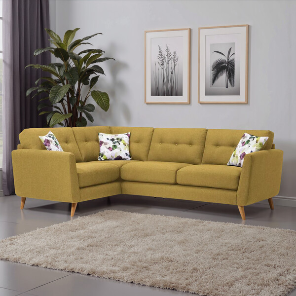 Lime Fabric Sofas - Corner Sofa Right Hand - Evie Range - Oak Furnitureland