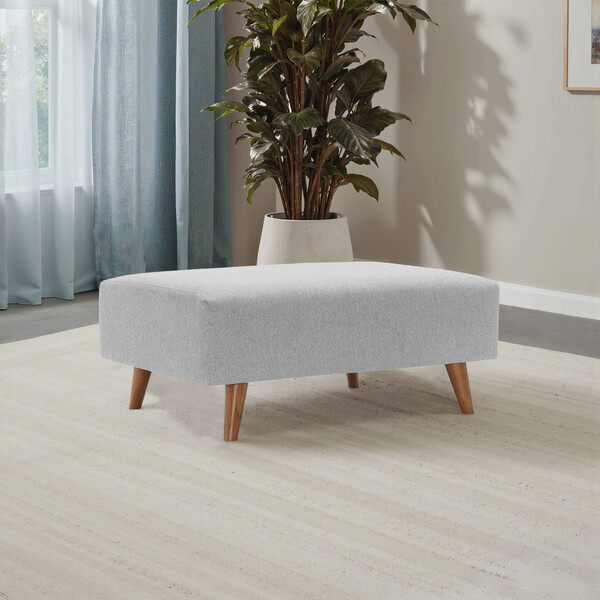 Rosa Silver Fabric Sofas - Footstool - Evie Range - Oak Furnitureland