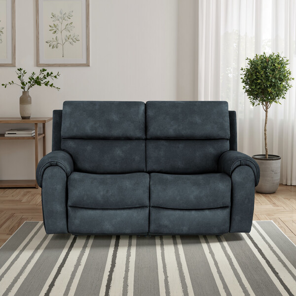 Dexter Shadow Fabric Sofas - Modular 2 Seat Recliner - Ezra Range - Oak Furnitureland