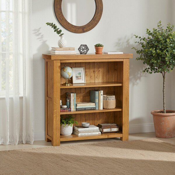 Rustic Solid Oak Bookcases - Small Bookcase - Hercules Range - Oak Furnitureland