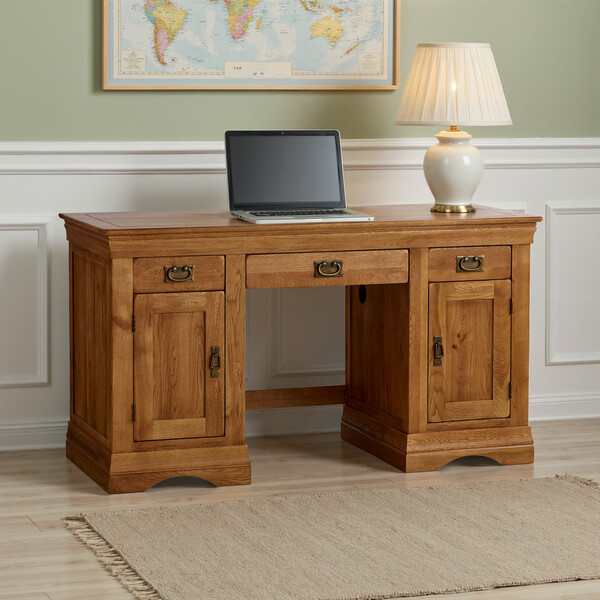 Rustic Solid Oak Desks - Desk - French Farmhouse Range - Oak Furnitureland