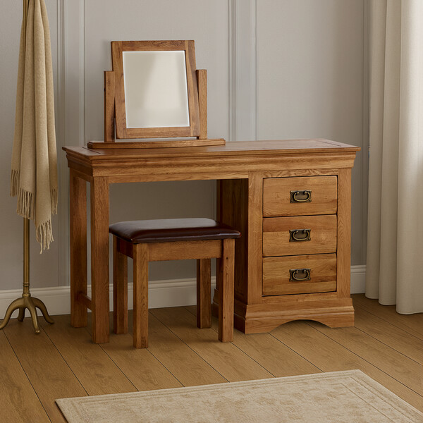 Rustic Solid Oak Dressing Tables - Dressing Table - French Farmhouse Range - Oak Furnitureland